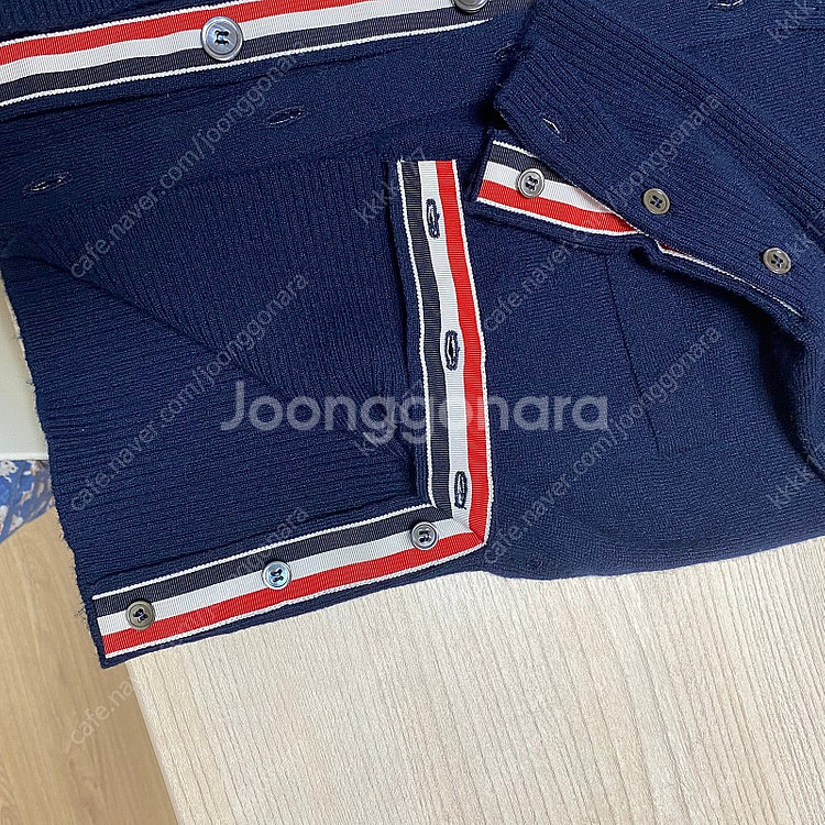 톰브라운 캐시미어가디건 네이비 2 size--1