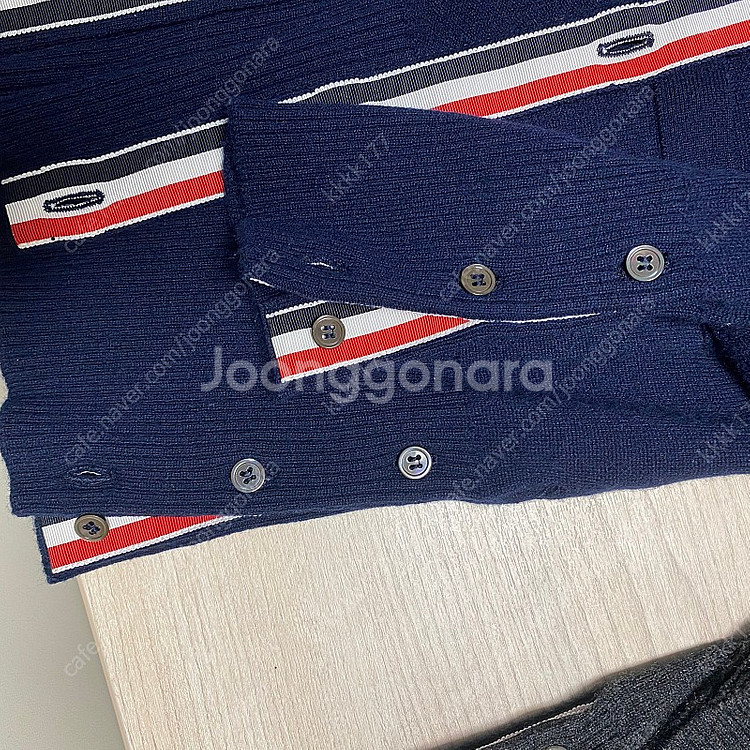 톰브라운 캐시미어가디건 네이비 2 size--3