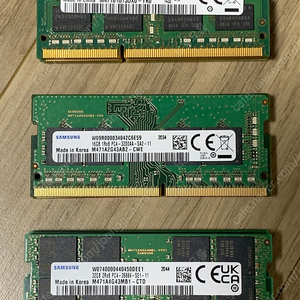 삼성 노트북용 램 메모리 DDR3 8GB, DDR4 16GB, DDR4 32GB 팝니다.