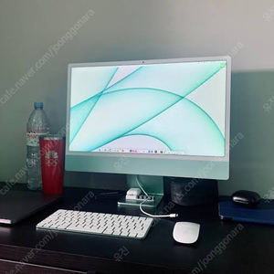 애플 M1 아이맥 24인치 민트 그린 8코어 16기가 512gb ssd CTO imac