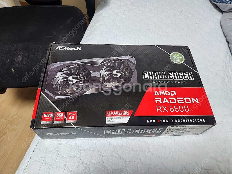 (풀박스 신품급) 라데온 RX 6600 CHALLENGER D D6 8GB 그래픽카드 팝니다.--6