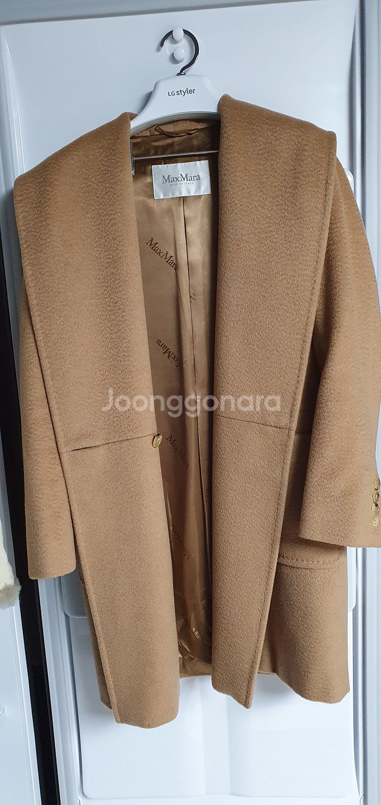 MAX MARA 정품 막스마라 카멜 미디코트 / 블랙 ...--6