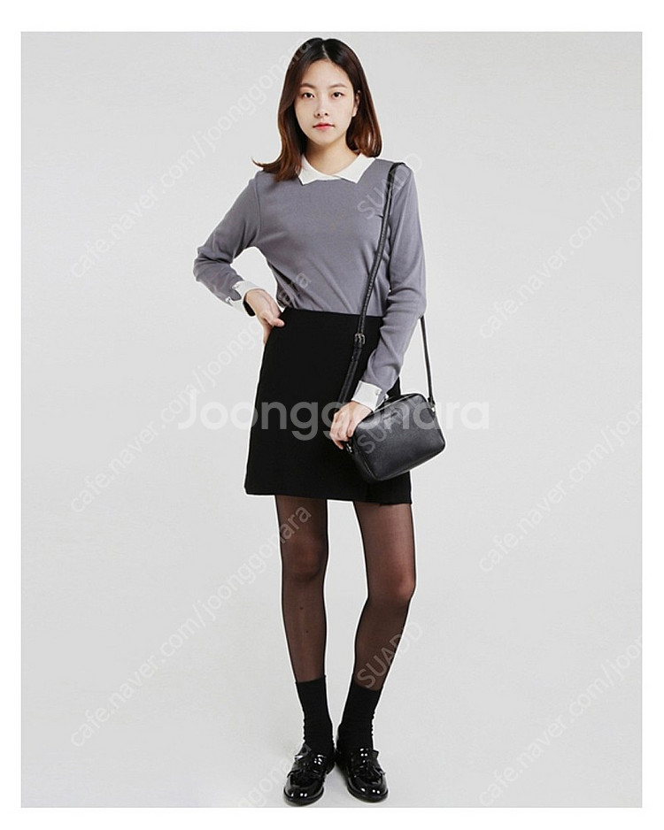 미쏘 플리츠 블랙 미니 스커트 ( 그로브 마블링 시눈 ...--2