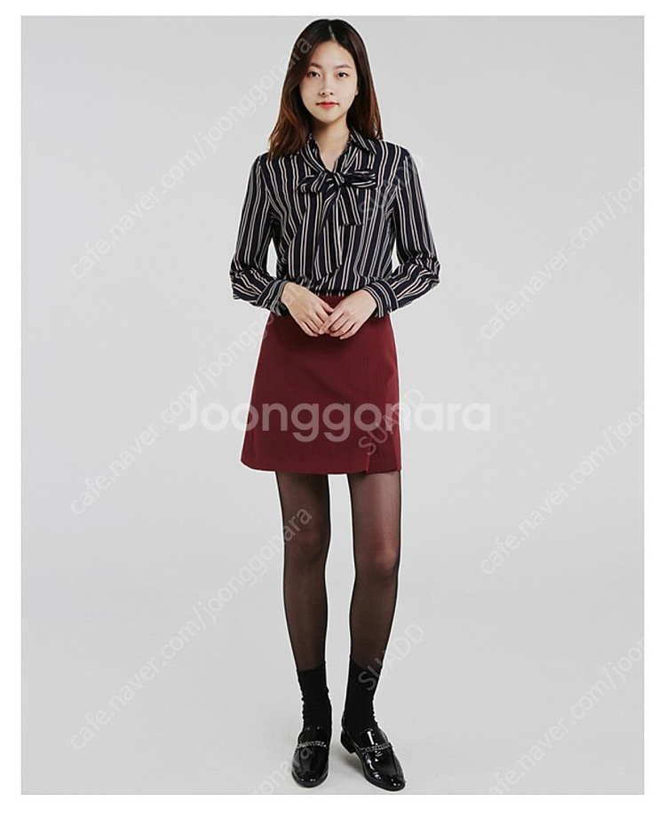 미쏘 플리츠 블랙 미니 스커트 ( 그로브 마블링 시눈 ...--8