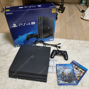 PS4 Pro 1TB 제트 블랙, 게임 2개 포함, 콘솔1, 콘솔 충전