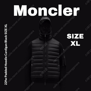 [XL] Moncler 몽클레어 22fw 후드 울 패딩 니트가디건 블랙 새상품