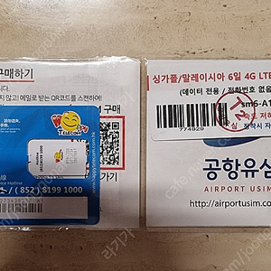 싱가포르/말레이시아 6일 4G LTE 무제한 eSIM 2개