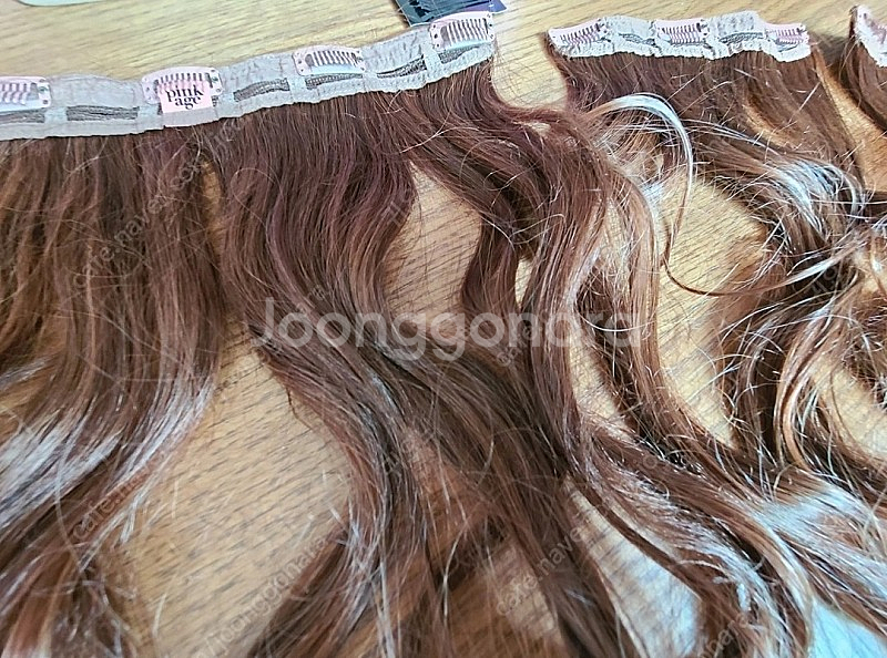 붙임머리 글램웨이브 3피스 붉은 탠브라운 핑크에이지--1