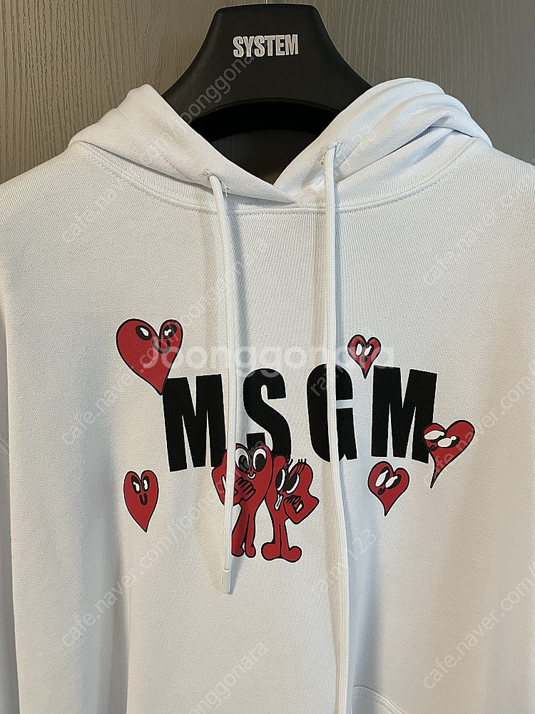 MSGM 하트로고 후디 화이트 (XS사이즈)--1
