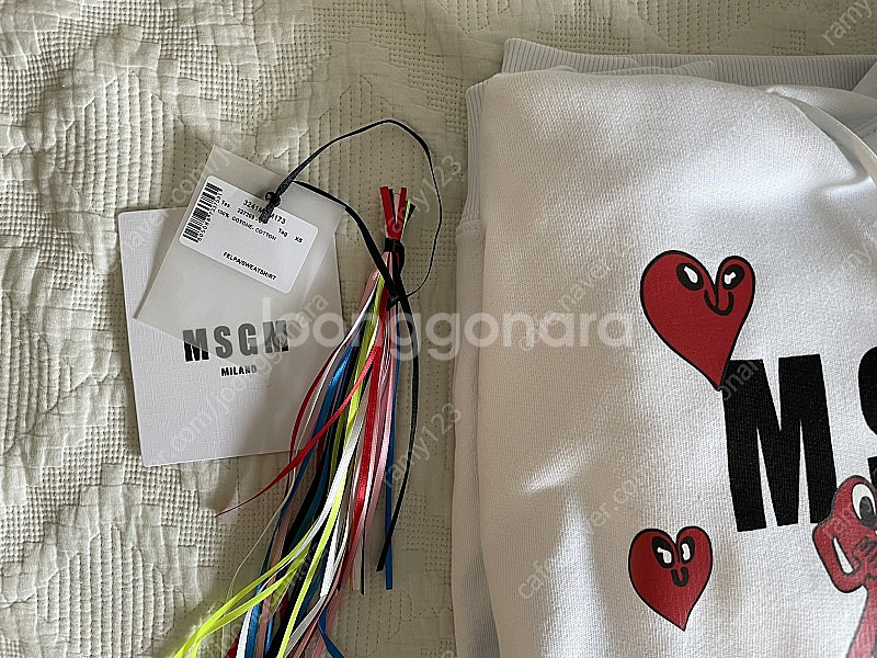 MSGM 하트로고 후디 화이트 (XS사이즈)--2