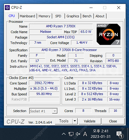 [대전직] AMD Ryzen7 3700X 팝니다~--6