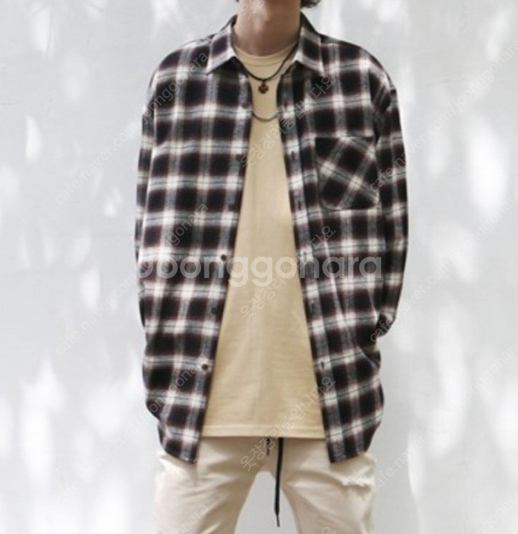 #새상품 MEN PRODUCTS 울터치 체크 남방--0