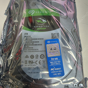 Seagate 2TB BarraCuda ST2000DM008 (SATA3/7200/256) 미개봉 새제품팝니다.