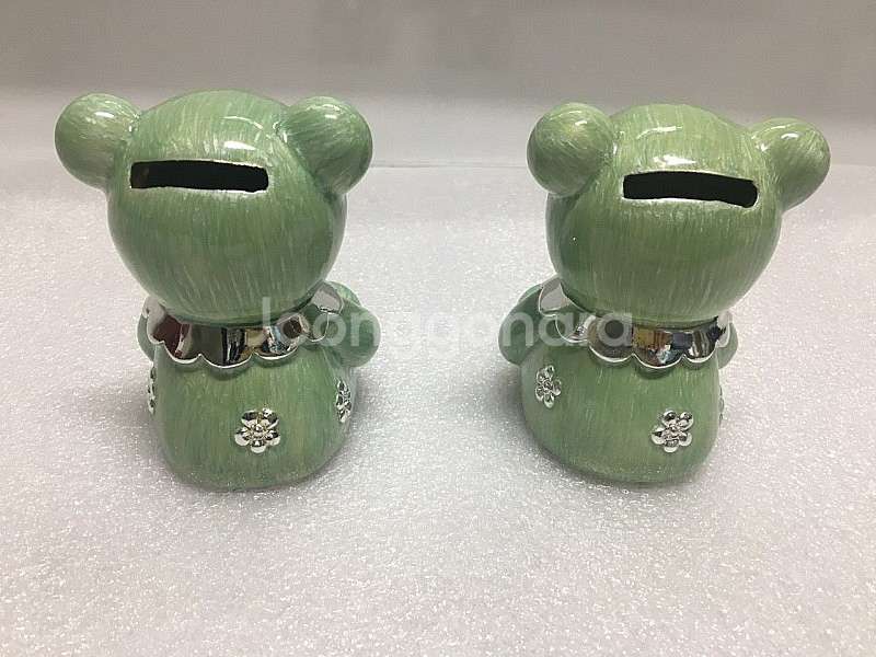 곰인형 도자기 저금통 한쌍, 테디베어 스타일--1