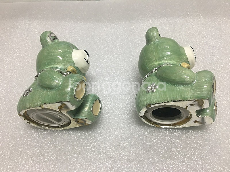 곰인형 도자기 저금통 한쌍, 테디베어 스타일--2