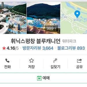 휘닉스 평창 2월 13일 블루캐니언 입장권 4매