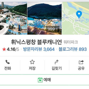 휘닉스평창 블루캐니언 입장권 4장 2/10 사용가능