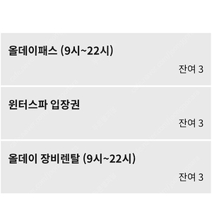 휘닉스 2/14일 오늘 올데이 장비렌탈권 2장 판매