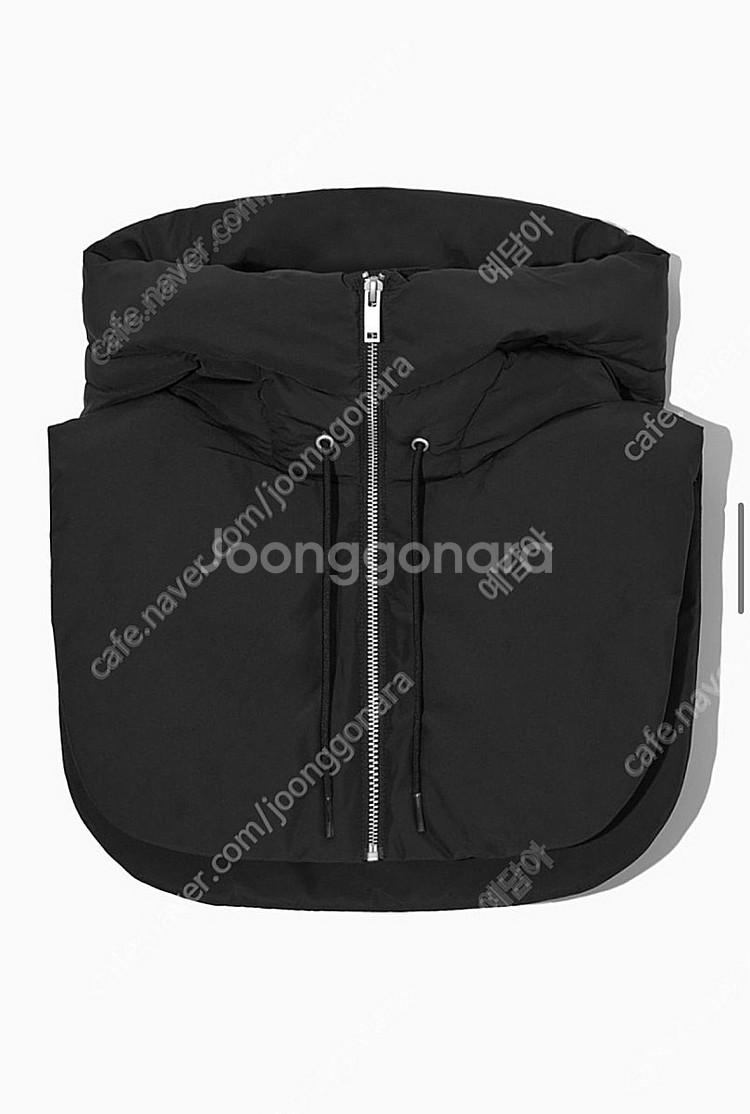코스 Cos 후디드 패딩 모크 페이크 칼라 블랙 새상품--3