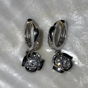 장미 큐빅 귀걸이