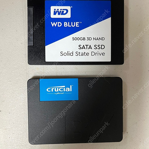 2.5 WD BLUE SSD 500G, crucial BX500 SSD 480G 팝니다.