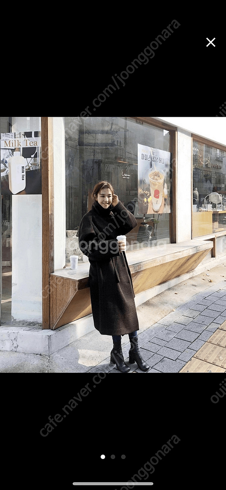 쏭스튜디오 브라운체크 알파카코트 (새상품)--2