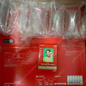 캐논 포토 프린터 픽스마 G595 + 인화지 100장 미개봉 신품 팝니다.
