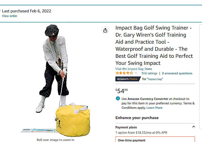 골프 임팩트 백 Impact bag 파워 트레이너--2