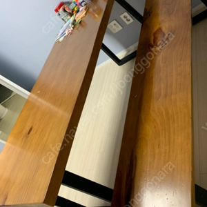 원목 카페 우드슬랩 테이블+벤치의자