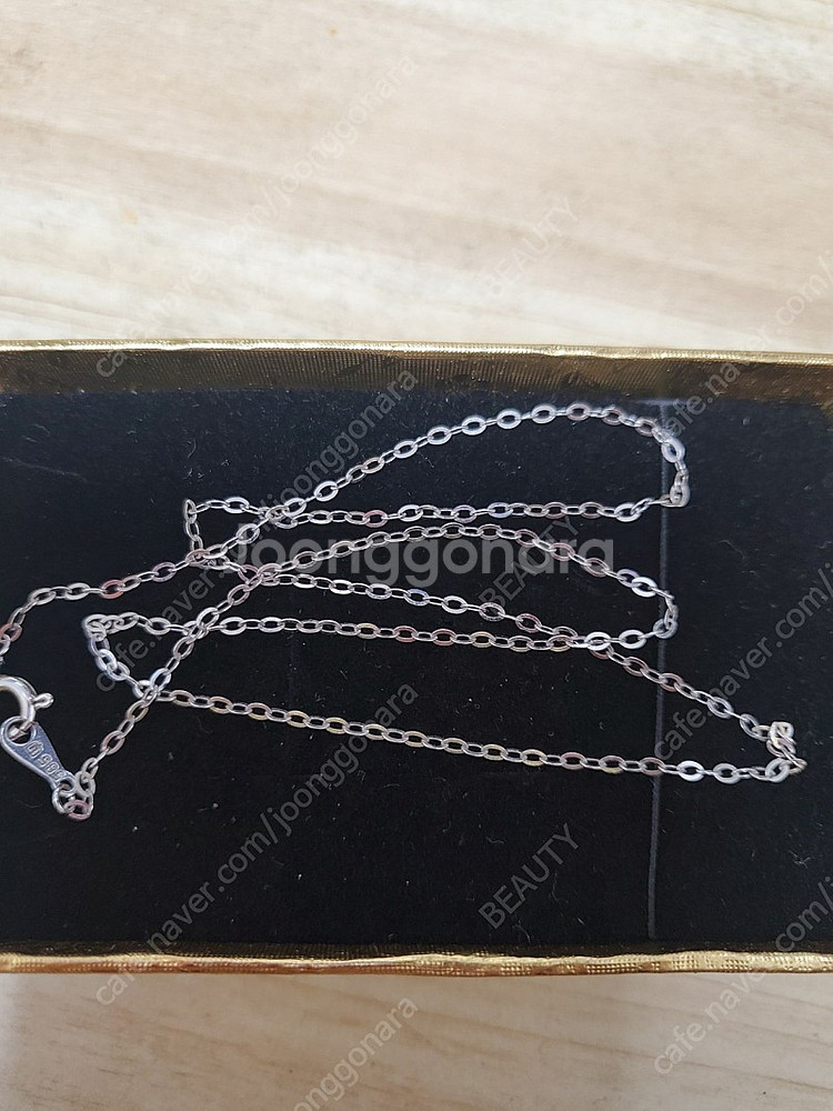 14k화이트골드 체인 목걸이--1