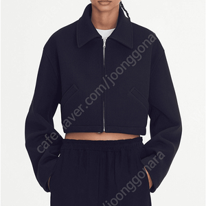 렉토 RECTO OVERSIZED ZIPPED CROP JACKET (BLACK)