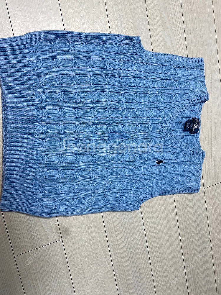 폴로 니트 조끼 소라색 하늘색--0