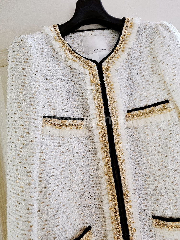 레니본 샤넬 트위드 코트--1