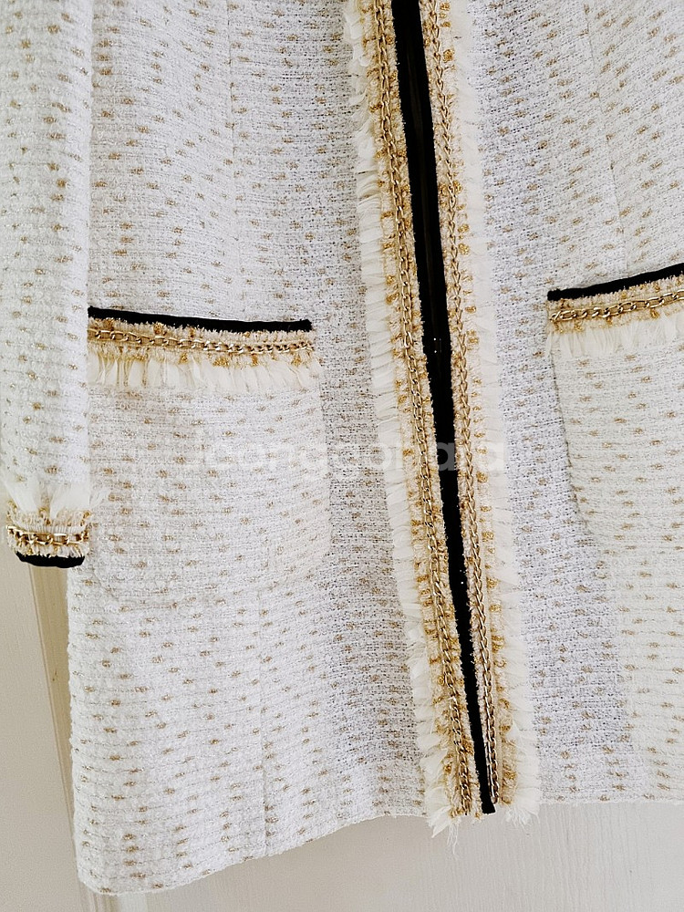 레니본 샤넬 트위드 코트--2