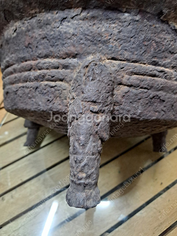 박물관급 조선시대 무쇠 선문, 귀면 삼족 화로--6