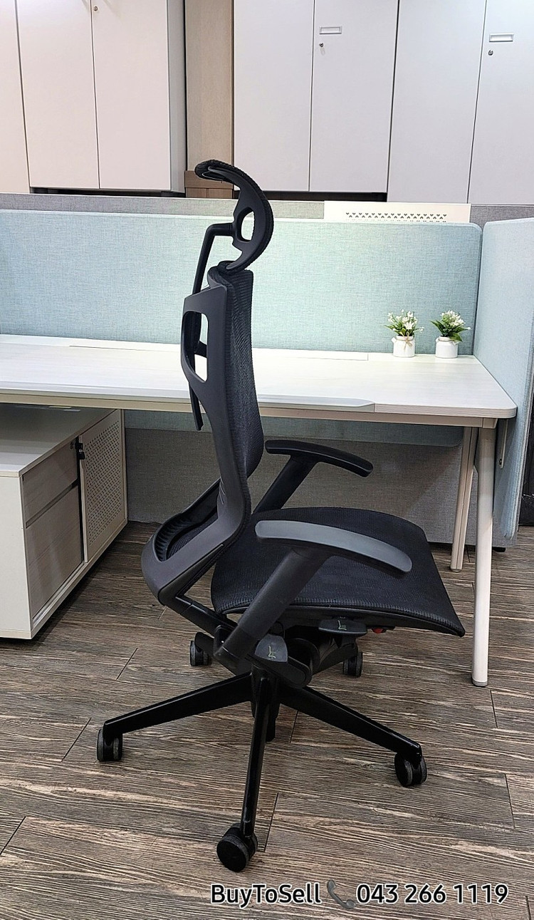 한샘 VIITZ 티센 블랙 헤드형메쉬의자 대량판매 이미지