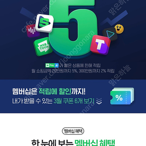 네이버 멤버쉽 이용권 4월12일까지 적립만가능 인당 천원