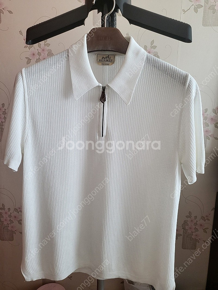 에르메스 집업 화이트 반팔 사이즈m 정품--1