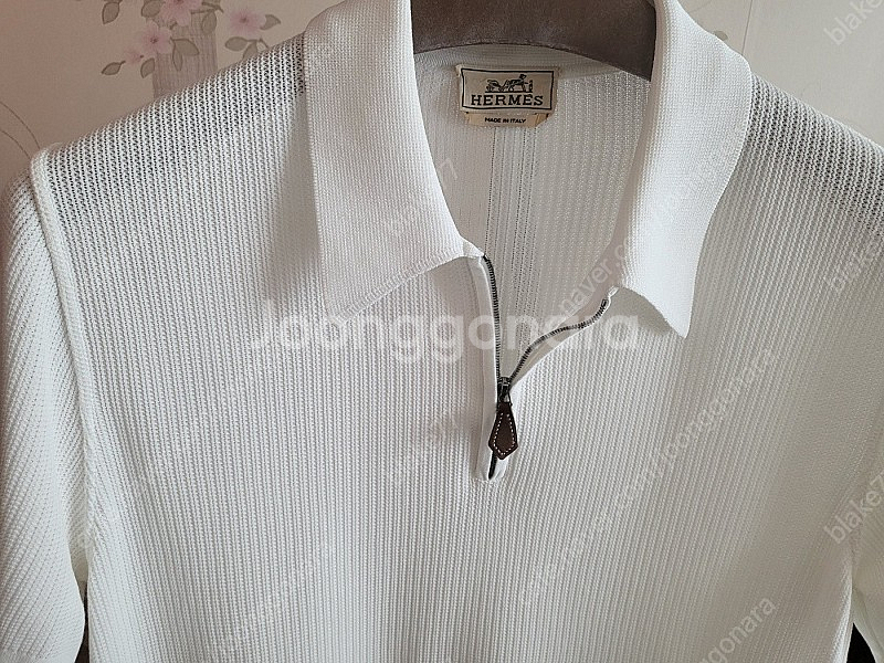에르메스 집업 화이트 반팔 사이즈m 정품--4