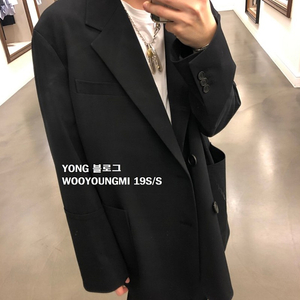 [판매중] [50] 우영미 2버튼 턴업 블레이져 다크 네이비 블랙 자켓 WOOYOUNGMI 2 BUTTON TURN-UP BLAZER DARK NAVY BLACK JACKET 품번