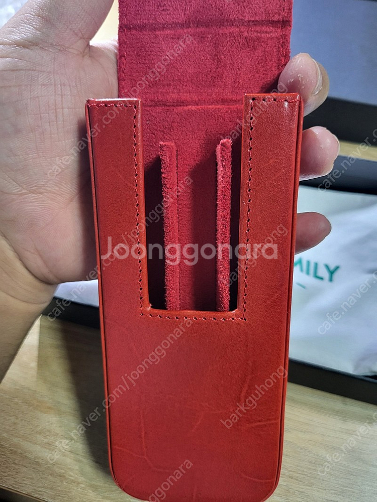 펠리칸 m200 그린마블 알리 3구 빨강파우치--4