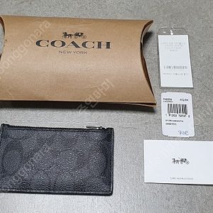 [코치] 지갑 지피 홀더 카드코인 시그니처 BLACK F32256 (카드 지갑, 동전 지갑)