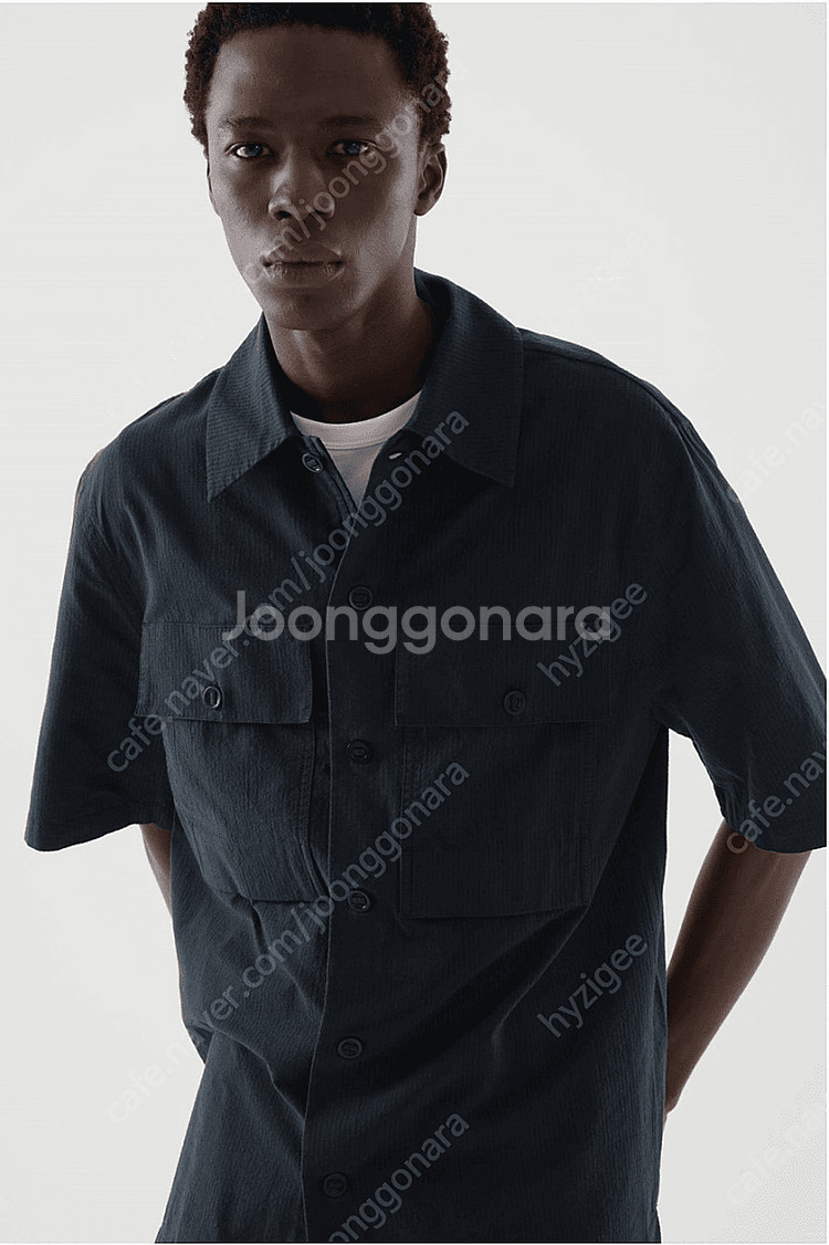 [S] 코스 릴랙스드 핏 시어서커 셔츠--1