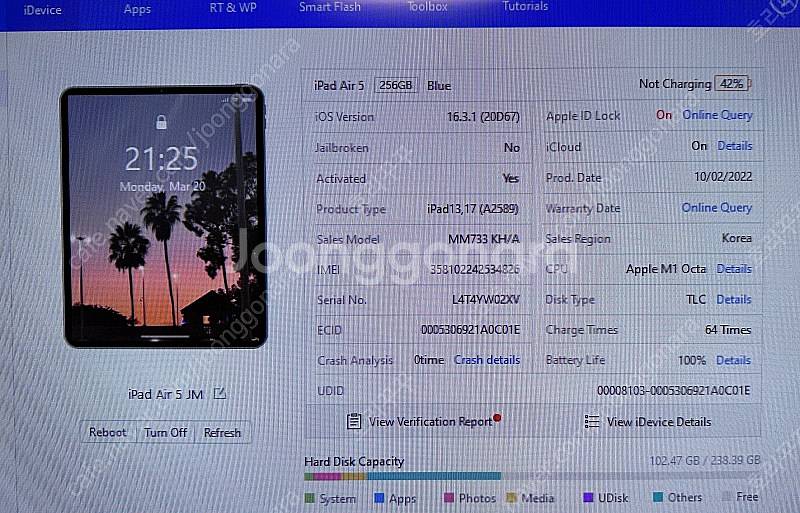 아이패드 에어5 블루 셀룰러 256gb--5