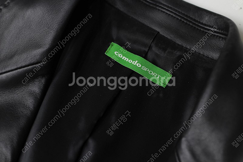 (코모도) 블랙 양가죽 블레이저 자켓--3