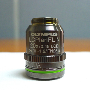 올림푸스현미경렌즈 Olympus LCPLFLN20XLCD LCPlanFL N 20x/0.45 LCD /0-1.2/FN26.5 현미경렌즈 중고현미경 렌즈