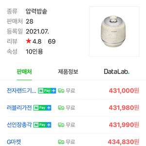 쿠첸 10인용 전기밥솥 압력밥솥 새상품 CRT-RPK1040I