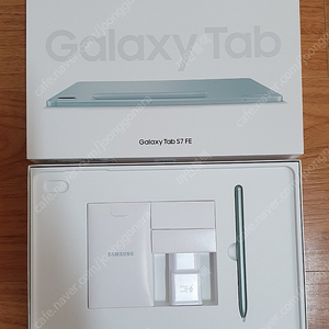 갤럭시탭 s7 fe wifi 128gb 미스틱그린 + 삼성 정품 북커버 그레이