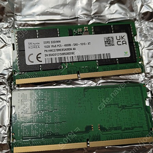 하이닉스 노트북 DDR5 4800 (PC5-38400) 16gb 두장 판매합니다(총 32gb)