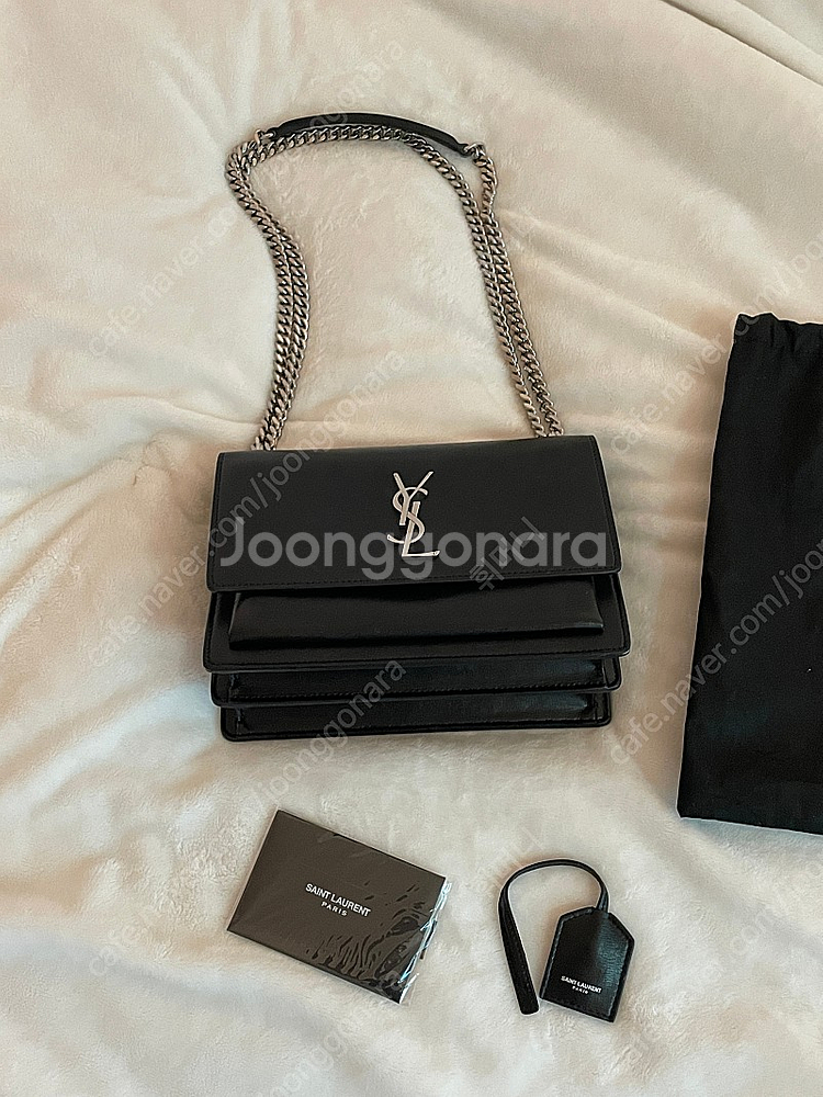 생로랑 선셋백 미디움 은장--1